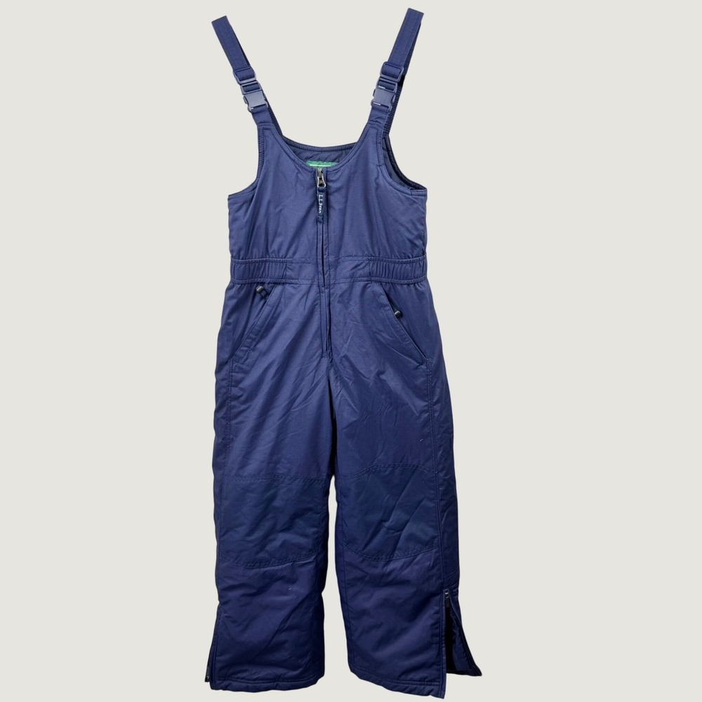 L.L.Bean Snow Bibs Kids 6X-7 Navy Blue Thinsulate Insulated Winter Ski Overalls